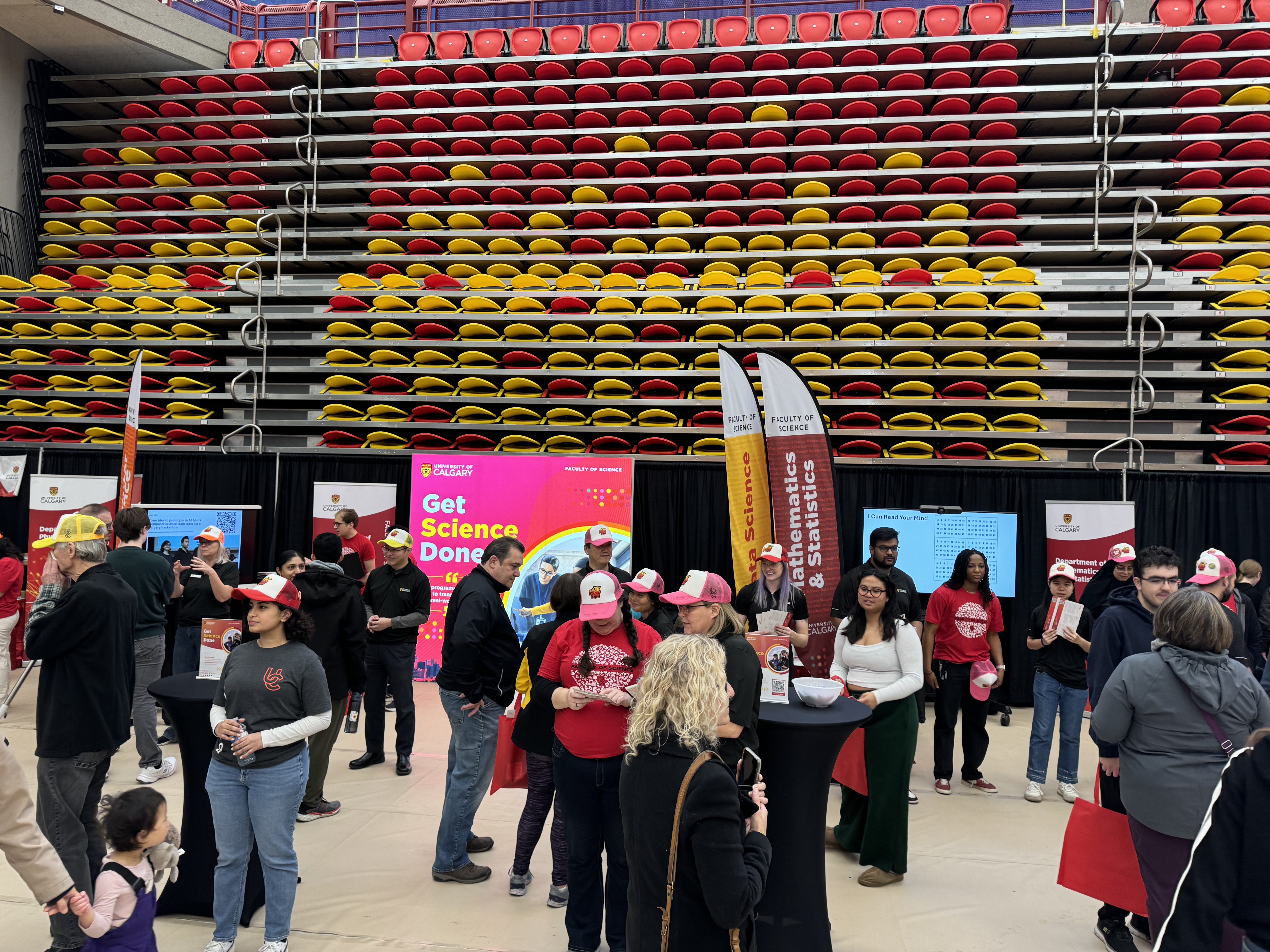 People talking at the Open House 2024 University of Calgary, Faculty of Science